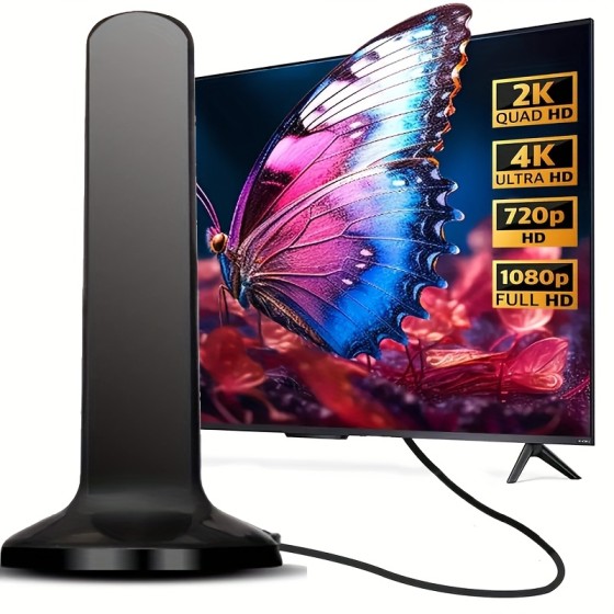 Indoor Digital TV Antenna Set for 2025, Compatible with Both 4K Full HD Smart Tvs And Older Models, Includes a 10-Foot Coaxial Cable